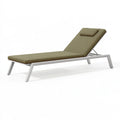 Lettino prendisole 200 x 70 x 95 cm in alluminio e tessuto verde oliva - schienale regolabile da esterno