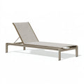 Lettino prendisole 200 x 70 x 35 cm in alluminio beige per esterno con schienale regolabile