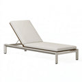 Lettino prendisole 200 x 70 cm in alluminio beige con schienale regolabile