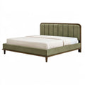 Letto matrimoniale 160 x 200 cm imbottito verde con struttura in legno - stile moderno