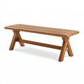 Panca da giardino 150 x 40 x 45 cm in legno marrone con seduta a doghe