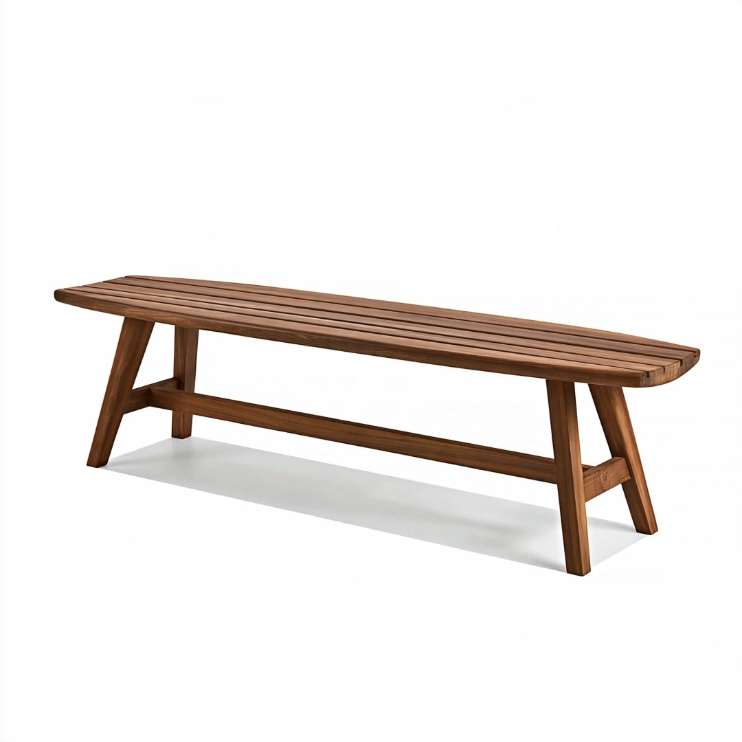Panca da giardino 180 x 40 x 45 cm in legno marrone - stile rustico