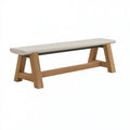 Panca 160x35x45 cm in legno e imbottitura bianca - stile moderno per ingresso e sala da pranzo