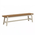 Panca da esterno 150x40x45 cm in legno marrone e metallo bianco - Seduta a doghe stile moderno