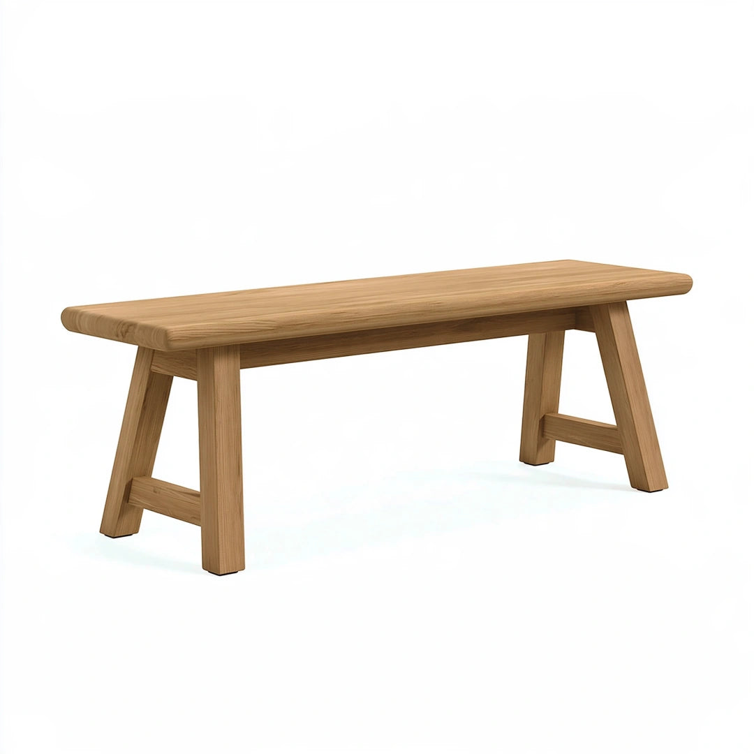 Panca 140 x 35 x 45 cm in legno naturale per ingresso stile rustico