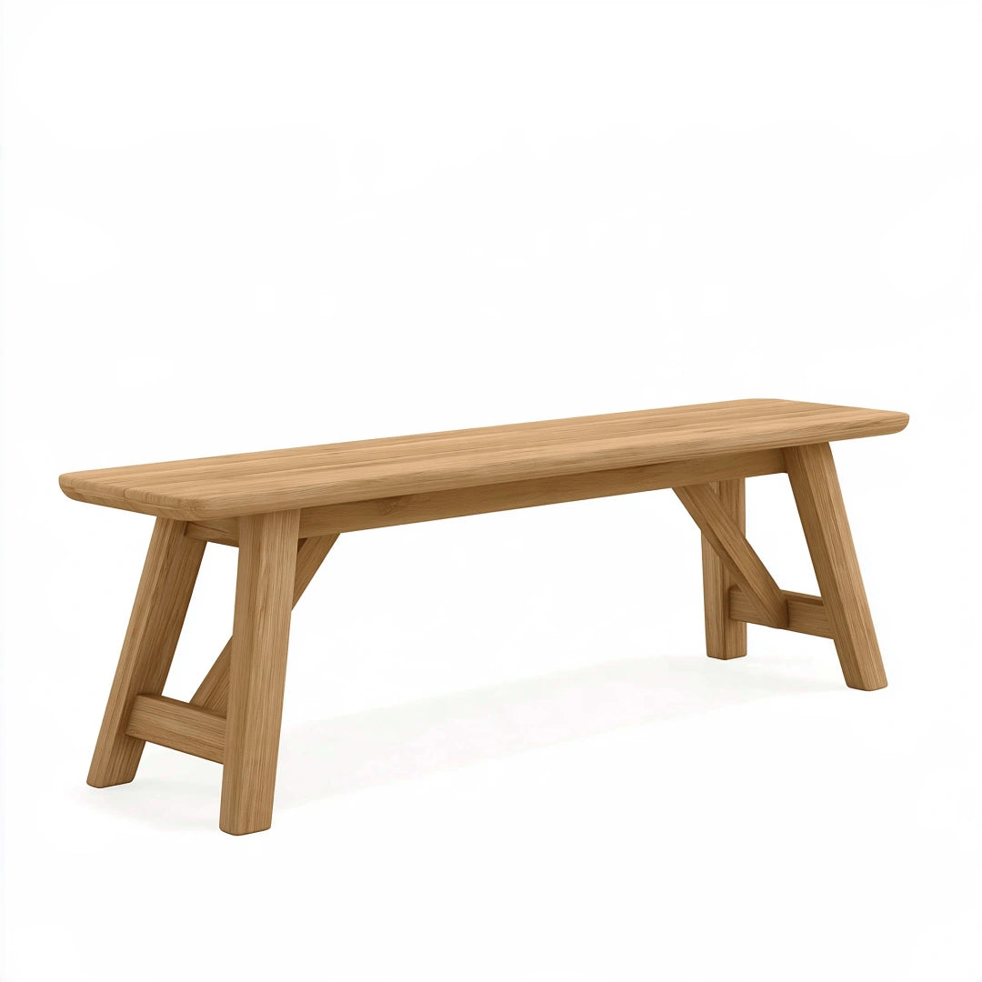 Panca 180 x 40 x 45 cm in legno naturale - stile rustico per ingresso e sala da pranzo