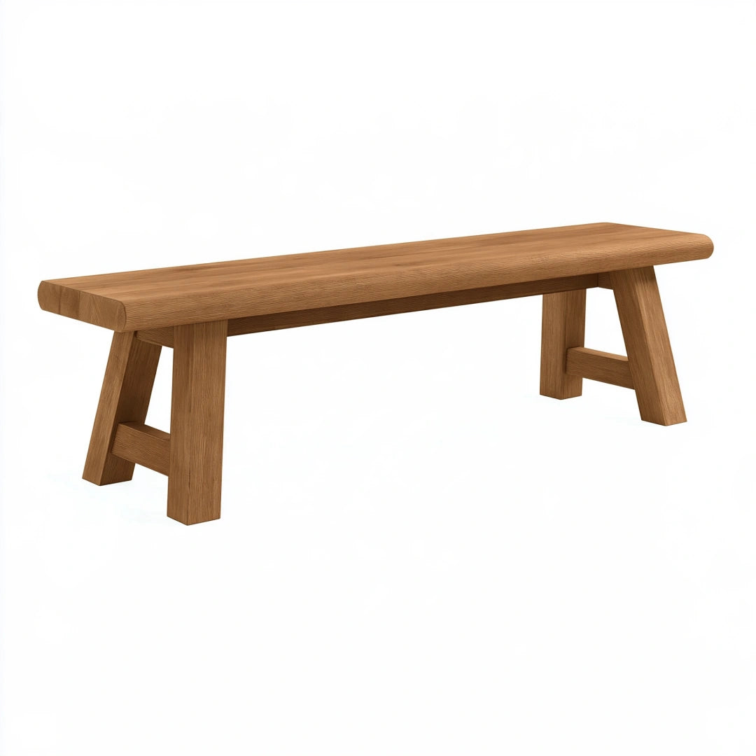 Panca 180 x 35 x 45 cm in legno marrone stile rustico