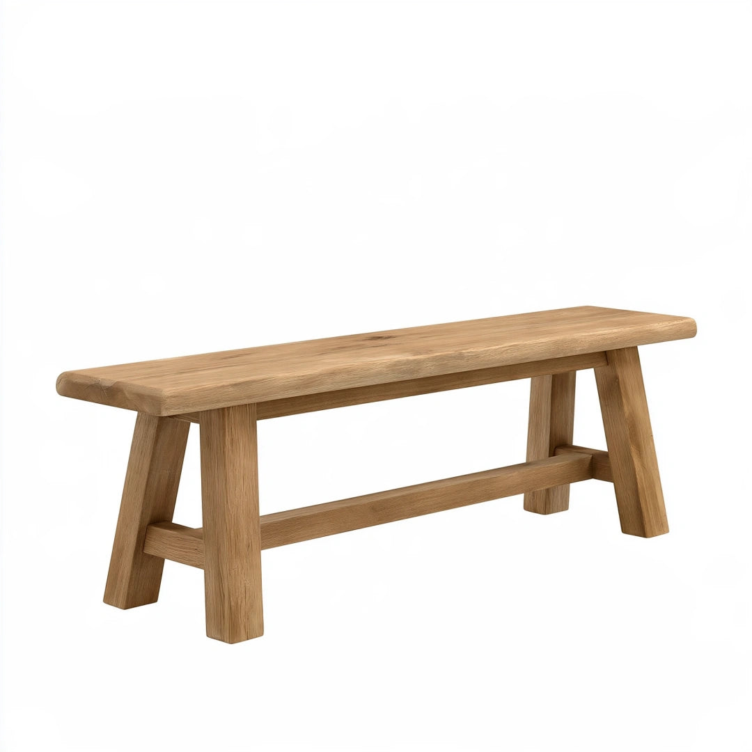 Panca 120x35x45 cm in legno naturale stile rustico per ingresso e sala da pranzo