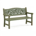 Panca da giardino 120 cm x 60 cm x 90 cm in legno verde con schienale decorativo