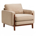 Poltrona 85 x 85 x 85 cm in tessuto beige con struttura in legno - stile moderno