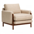 Poltrona 86 x 88 x 88 cm in tessuto beige con struttura in legno - stile moderno